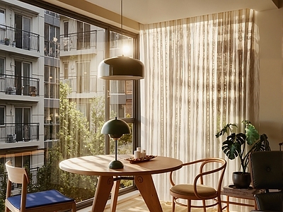 复古中古阳台 原木 中古圆桌 阳台氛围 北欧阳台