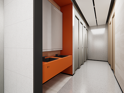 现代其他球场 网球场 室内高尔夫 淋浴间 更衣室 健身房更衣室