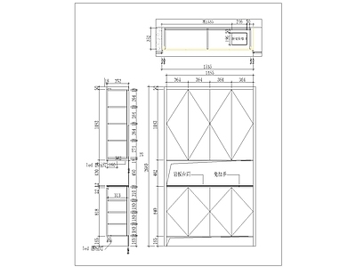 现代极简家具图库 动态图块 现代别墅门厅柜 极简别墅门厅柜 别墅门厅鞋柜 施工图