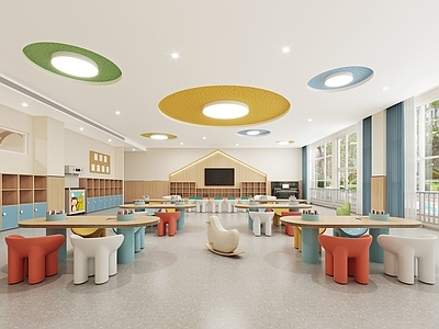 现代幼儿园 幼儿园教室 幼儿园卫生间 幼儿园走廊