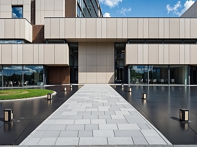 现代售楼处建筑 玲珑悦府美兰湖 现代风格示范区 水景示范区 底商示范区