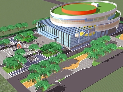 现代售楼处建筑 售楼部建筑 展示区建筑 售楼中心
