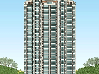 现代高层住宅 高层住宅建筑 黄色