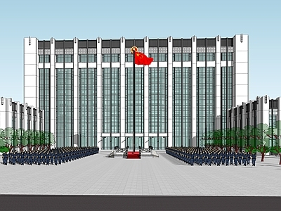 现代复古政府办公楼 特警大楼 政府办公楼