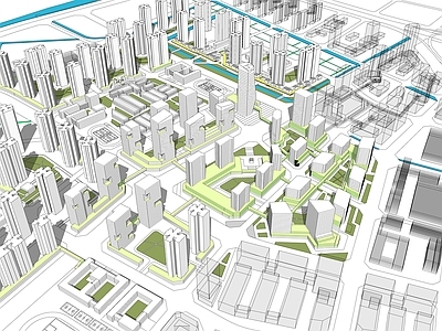 现代简模规划 城市规划 住宅办公规划