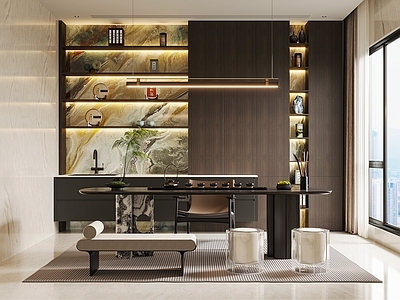 新中式轻奢茶室 别墅茶室