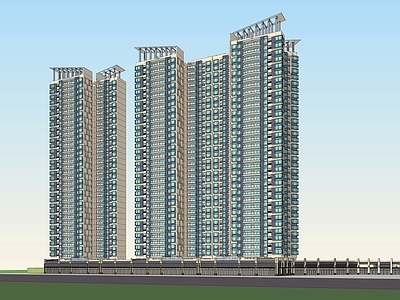 现代高层住宅 超高层住宅建筑 高层 高密度