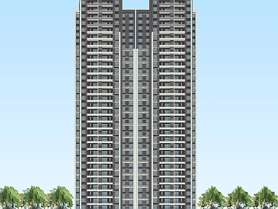 现代高层住宅 高层住宅建筑 u字形
