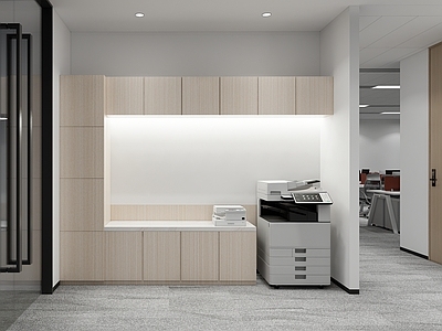 现代其他公共空间 打印区 复印区 打印机