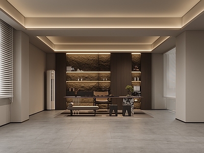 现代新中式工作室 茶水间 办公室 休息区