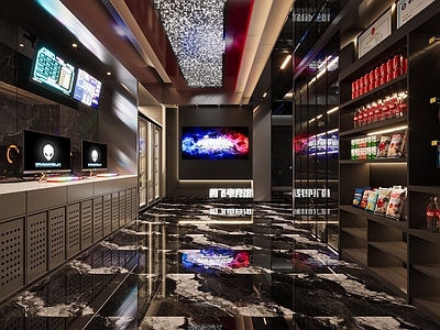 现代轻奢网吧网咖 网吧 网咖 金属风网咖