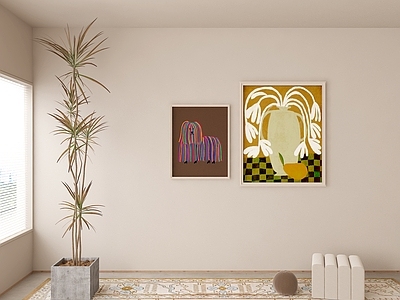 现代复古挂画 现代极简彩犬挂画 玄关挂画 客厅挂画 书房挂画 女孩房挂画