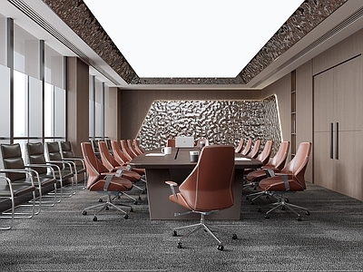 现代会议室 会议桌椅 办公椅