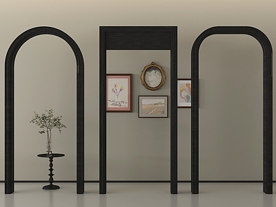 中古其他局部构件 线条 弧形 中古风门套 垭口