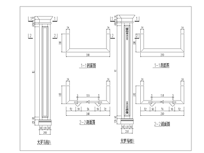 背景墙节点 欧式罗马柱结构 背景墙罗马柱 欧式罗马柱 罗马柱 施工图