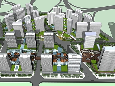 现代简模规划 城市综合体规划 城市规划 市区规划