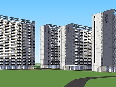 现代学校建筑 宿舍楼 员工宿舍
