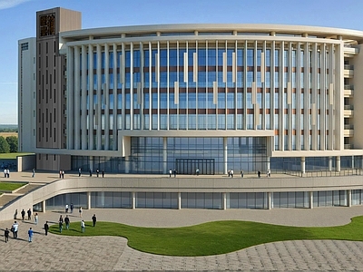 现代图书馆 市图书馆 二层平台 造型 半圆形 弧形
