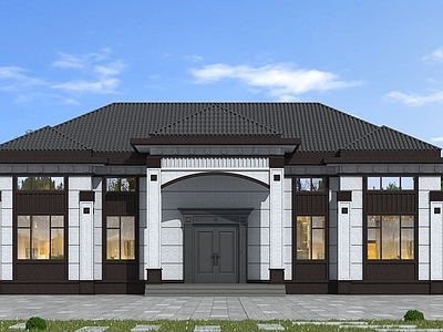 中式新中式独栋别墅 自建房别墅