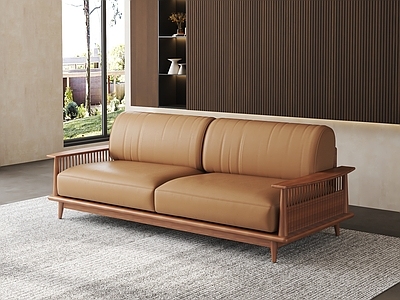 现代新中式双人沙发 休闲沙发 直排沙发 minotti沙发 豆腐块沙发 云朵沙发