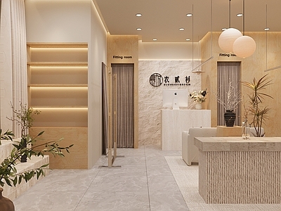 奶油原木服装店 女装店 服装店 奶油风 原木风