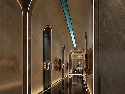 现代走廊 会所走廊 ktv走廊