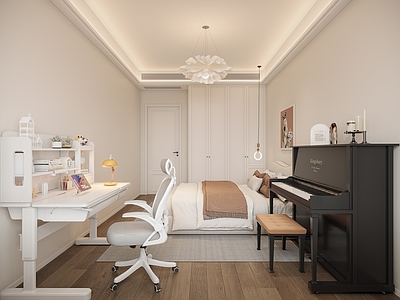 现代奶油女孩房 奶油风女孩房