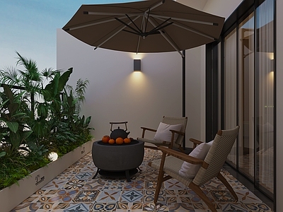 现代民宿 民宿酒店阳台