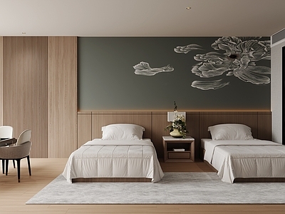 现代酒店客房 酒店标间