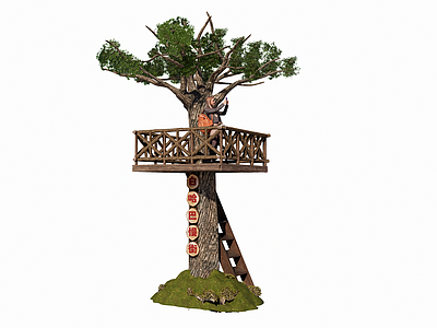 现代其他景观小品 网红打卡大树观景