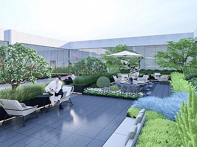 现代屋顶花园 屋顶花园 庭院 花园