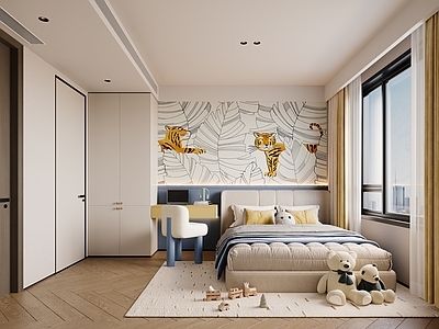 现代家居卧室 儿童房 男孩房
