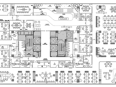 现代整体办公空间 办公 会议 接待 楼梯 休闲 施工图