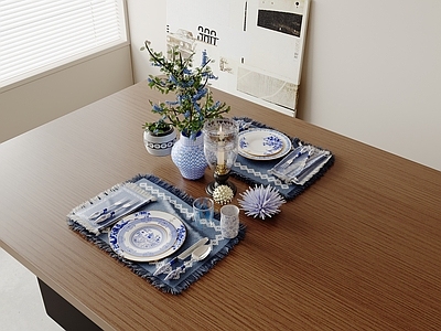 美式北欧摆件组合 餐桌摆件 餐具摆件