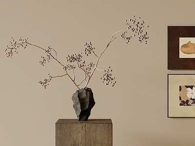 侘寂中古花艺 插花 餐桌摆件 茶几饰品 花束 干支