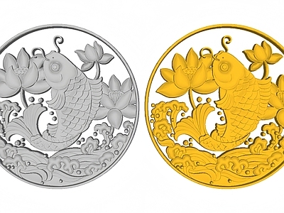现代中式背景墙 圆盘雕花 浮雕 荷花锦鲤 年年有余 画
