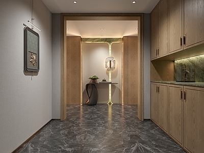新中式玄关 新中式门厅 挂饰 端景 玄关造型