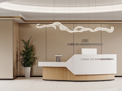 现代新中式其他办公空间 办公室前台