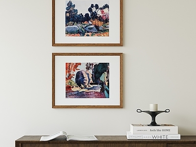 法式复古挂画 中古挂画 油画 组合挂画
