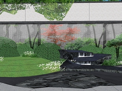 现代小区景观 建发展示区景观 会客室 架空层 连廊