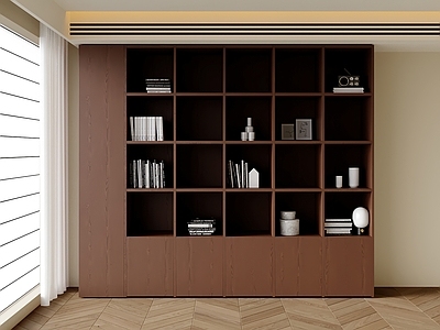现代中古书柜 书房书柜 客厅书柜 边柜 满墙书柜 开放书柜