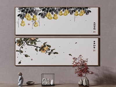 新中式侘寂挂画 油画 书房挂画 茶室挂画 客厅挂画 玄关挂画