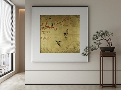 新中式侘寂挂画 油画 书房挂画 茶室挂画 客厅挂画 玄关挂画