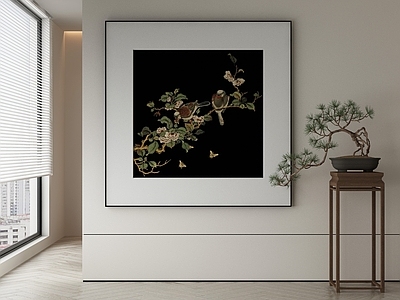 新中式侘寂挂画 油画 书房挂画 茶室挂画 客厅挂画 玄关挂画
