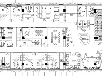 现代整体办公空间 会议 高管办公 包厢 前台接待 沙盘 施工图