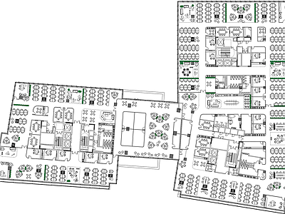 现代整体办公空间 开放办公 共享办公 会议 休闲 领导办公 施工图