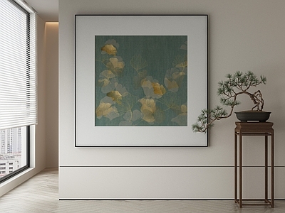 新中式侘寂挂画 油画 书房挂画 茶室挂画 客厅挂画 玄关挂画