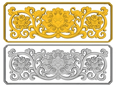现代中式背景墙 图框雕花 古建浮雕 花 雕刻 画