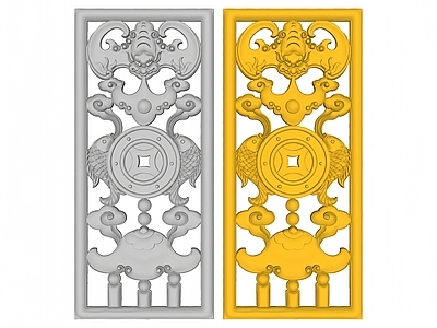 现代中式背景墙 图框雕花 古建浮雕 福气多多 雕刻 画