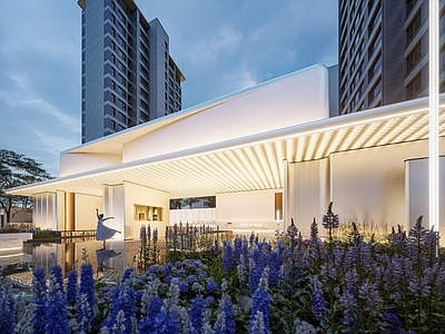 现代简约小区建筑 现代风格小区入口 小区主入口 示范区大门 海派风格大门